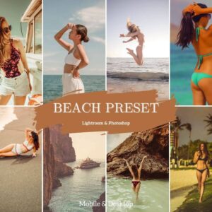 5 Beach Lightroom Mobile& Desktop Presets Instagram Filter for Bloggers Travel DL Presets